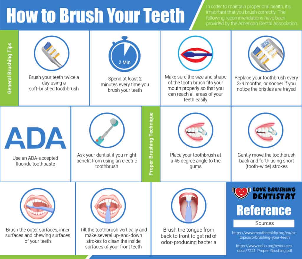 How to Brush Your Teeth Infographic - East Houston dentist