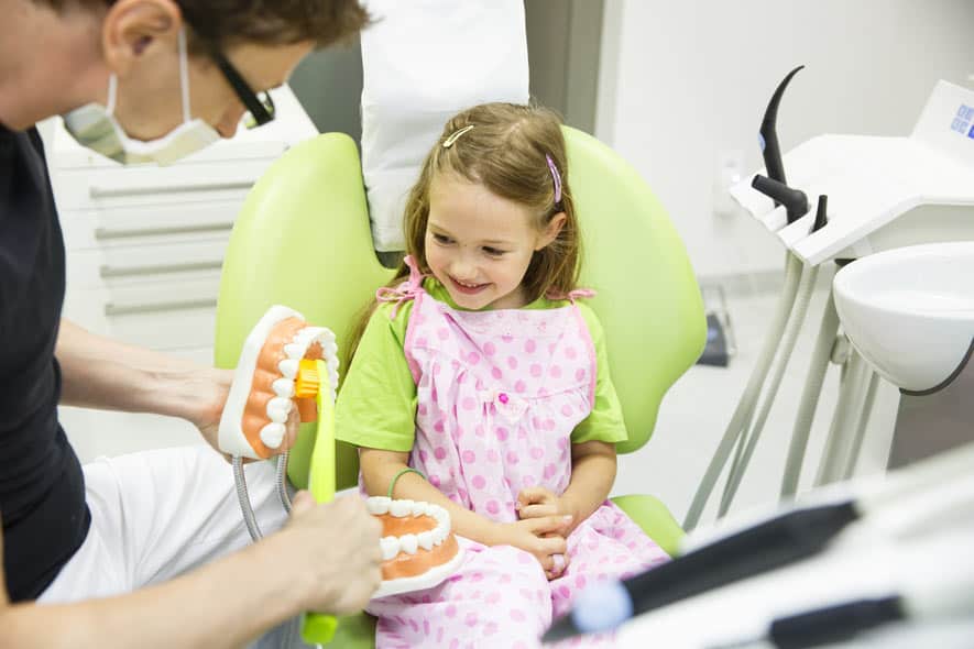 Pediatric Dentist Treating a Child