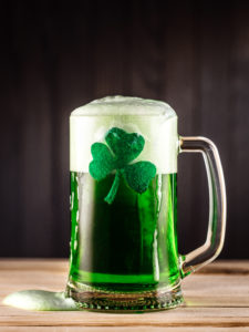 pint of green beer for St. Patrick's Day